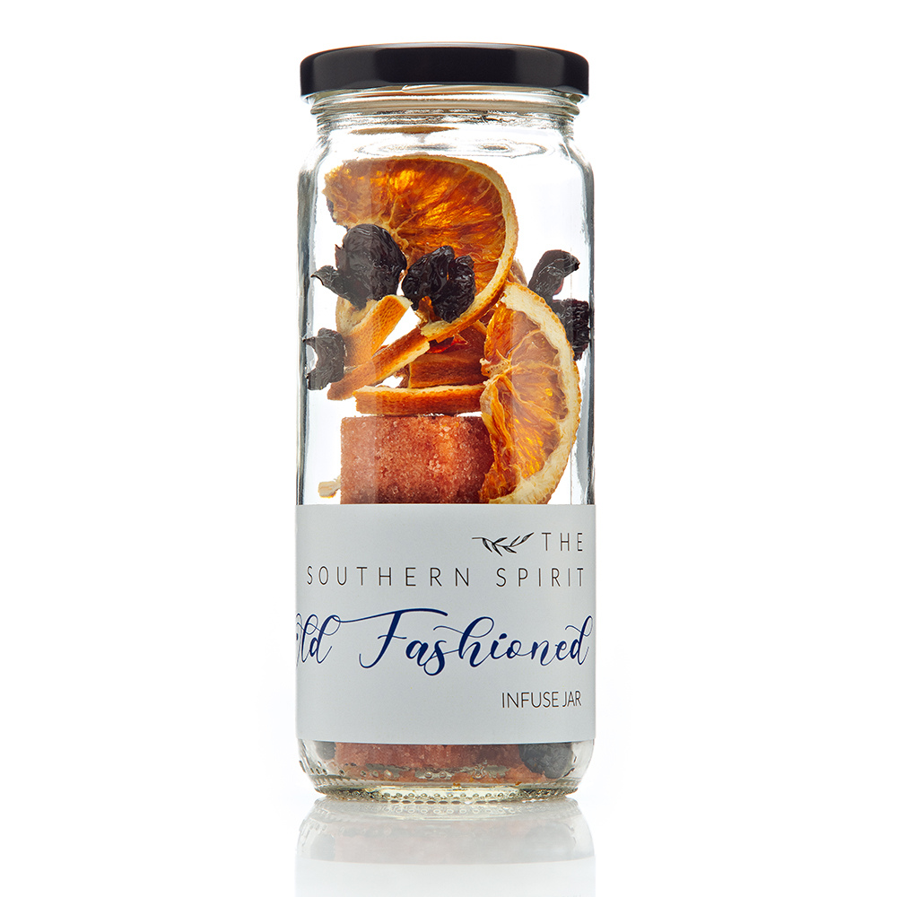 The Southern Spirit Old Fashioned Cocktail Infusion with Orange, Cherry, Bitters-infused sugar, great with bourbon or whiskey