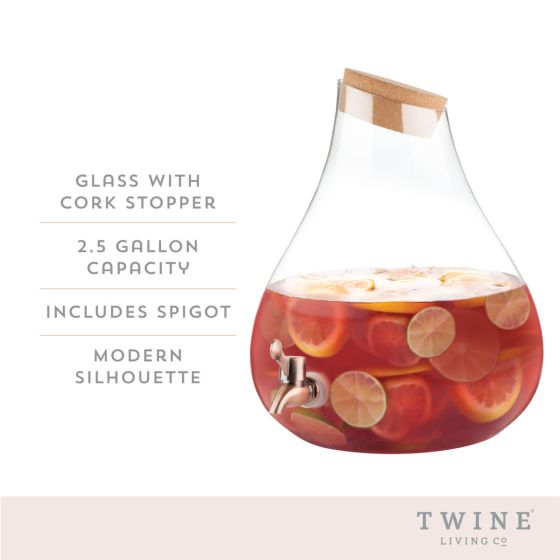 Pearl Crafted Glass Dispenser - 2.5 Gallon