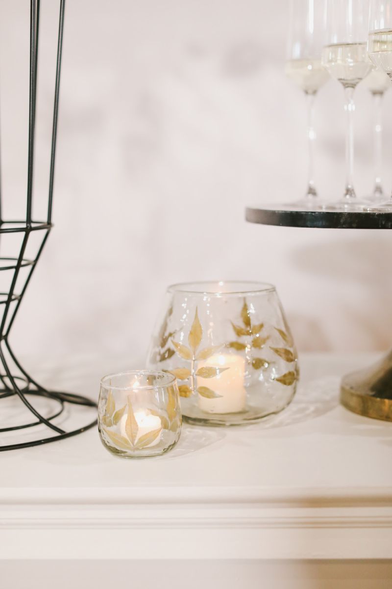 The Elder Votive - Gold Leaf Short Vase