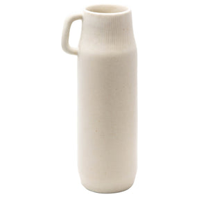 Smooth Cream Ceramic Pitcher Vase with Petite Handle, Pitcher, Vase, Home Decor, Kitchen, Living, Accessories, Accent