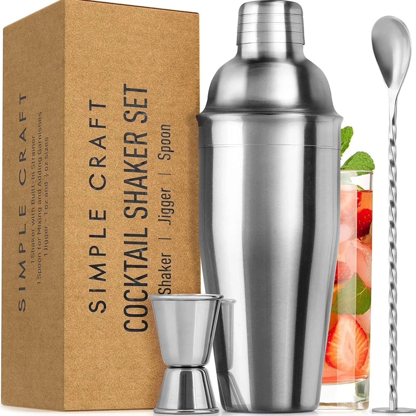 Simple Craft Cocktail Shaker with Strainer