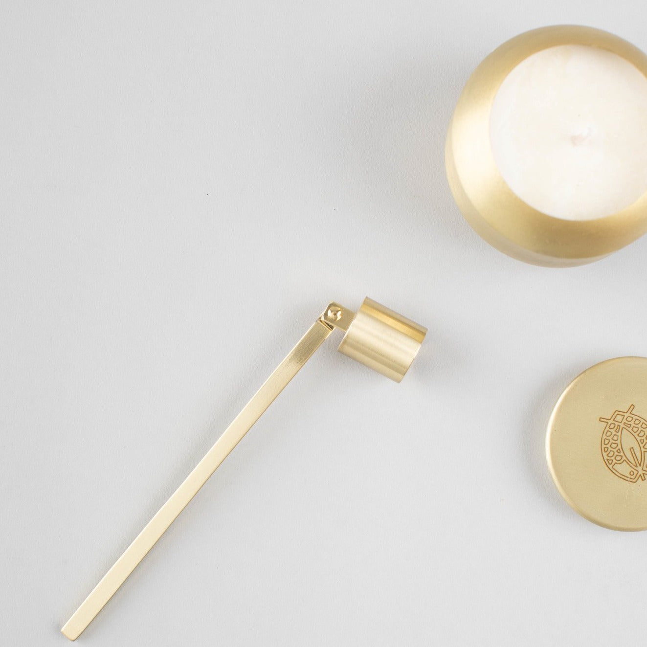 Engraved Brushed Gold Candle Snuffer - Candlefish