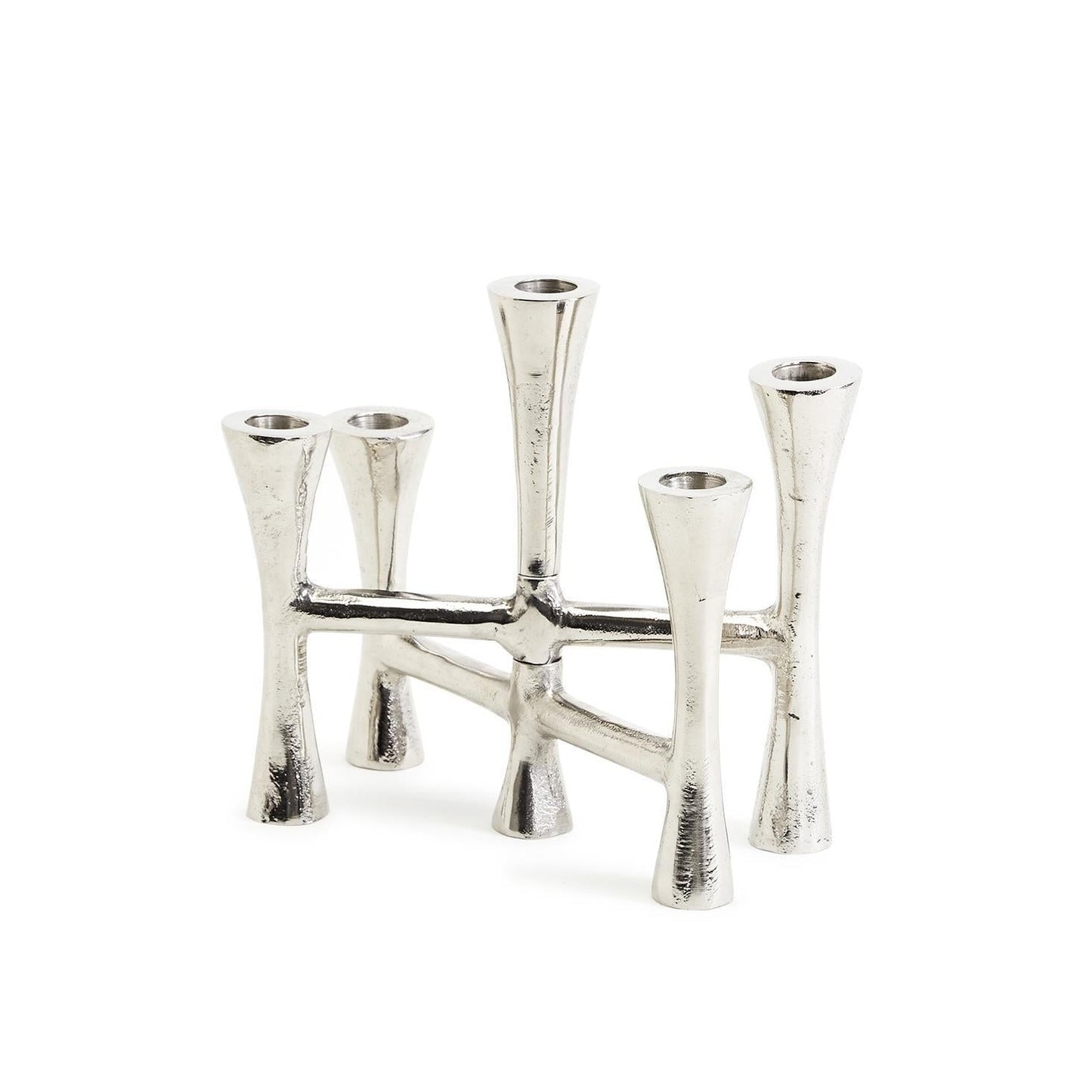 Silver Taper Candle Holder Holds 5 Taper Candles