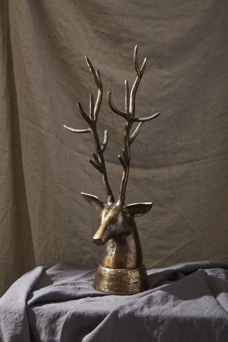 Gold Deerhead Sculpture - Large