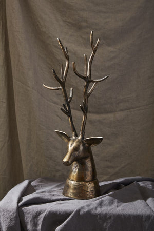 
            
                Load image into Gallery viewer, Gold Deerhead Sculpture - Large
            
        
