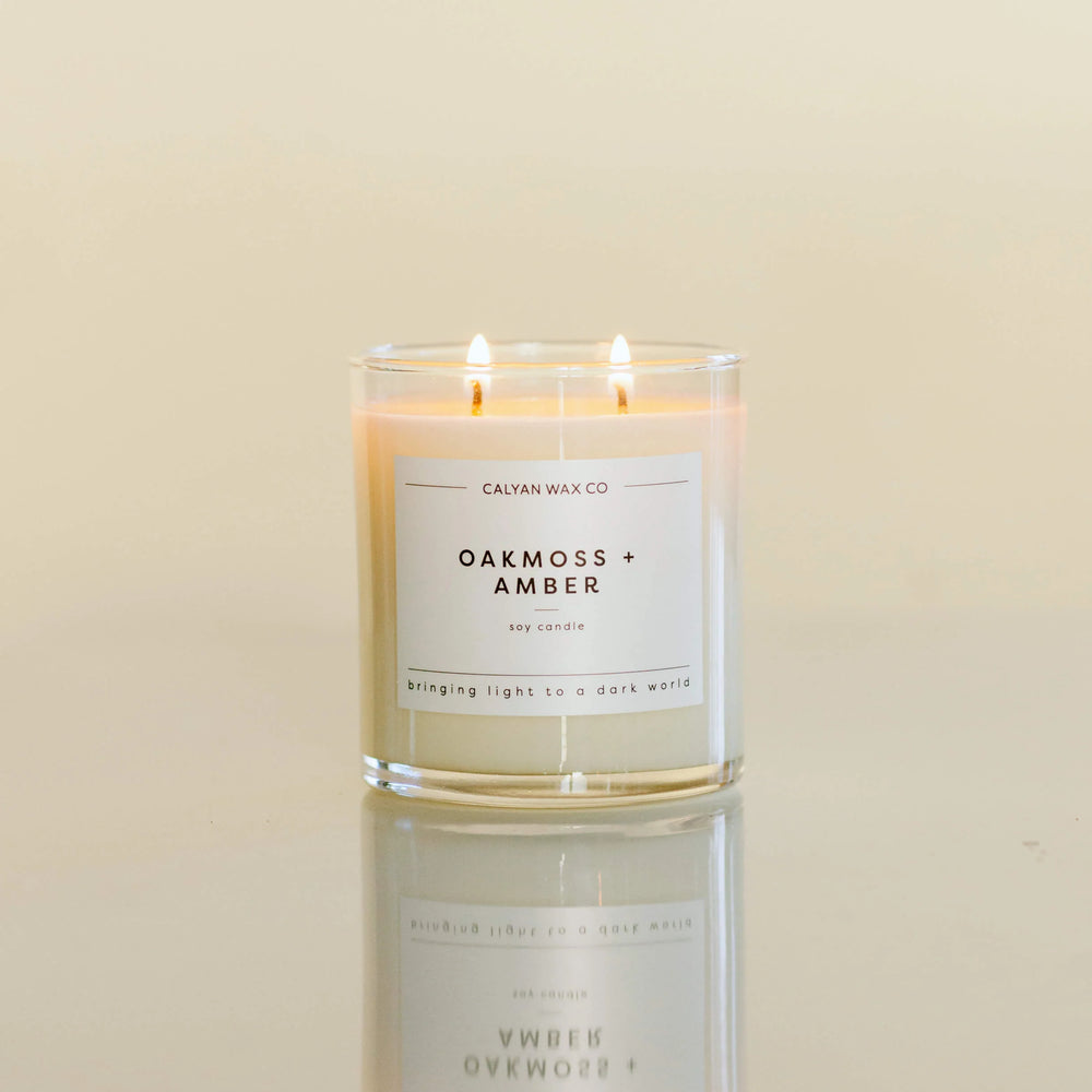 Oakmoss + Amber Glass Tumbler Candle