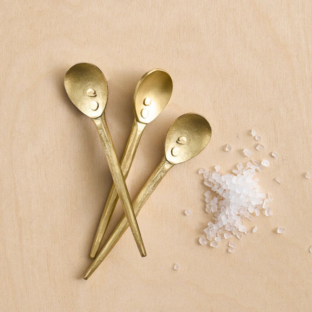 FORGE BRASS MINI SPOONS - SET OF 3