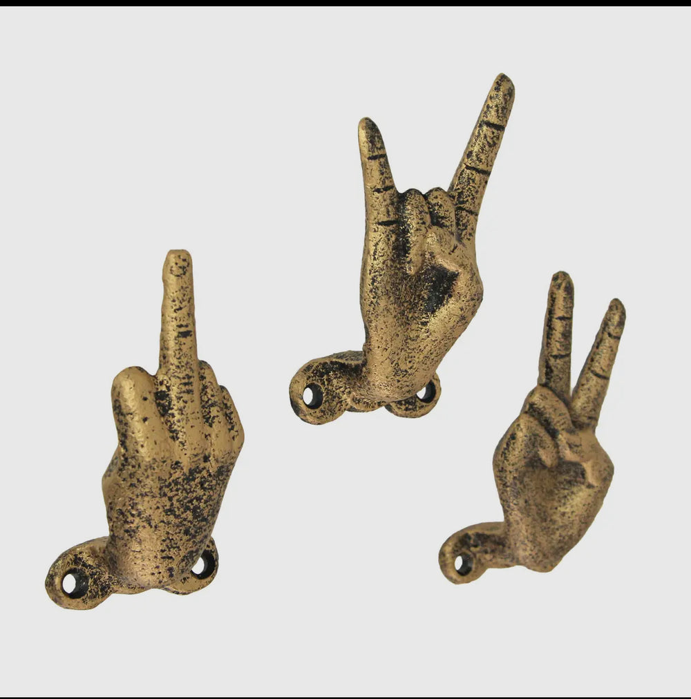 Set of 3 Gold Hand Gestures