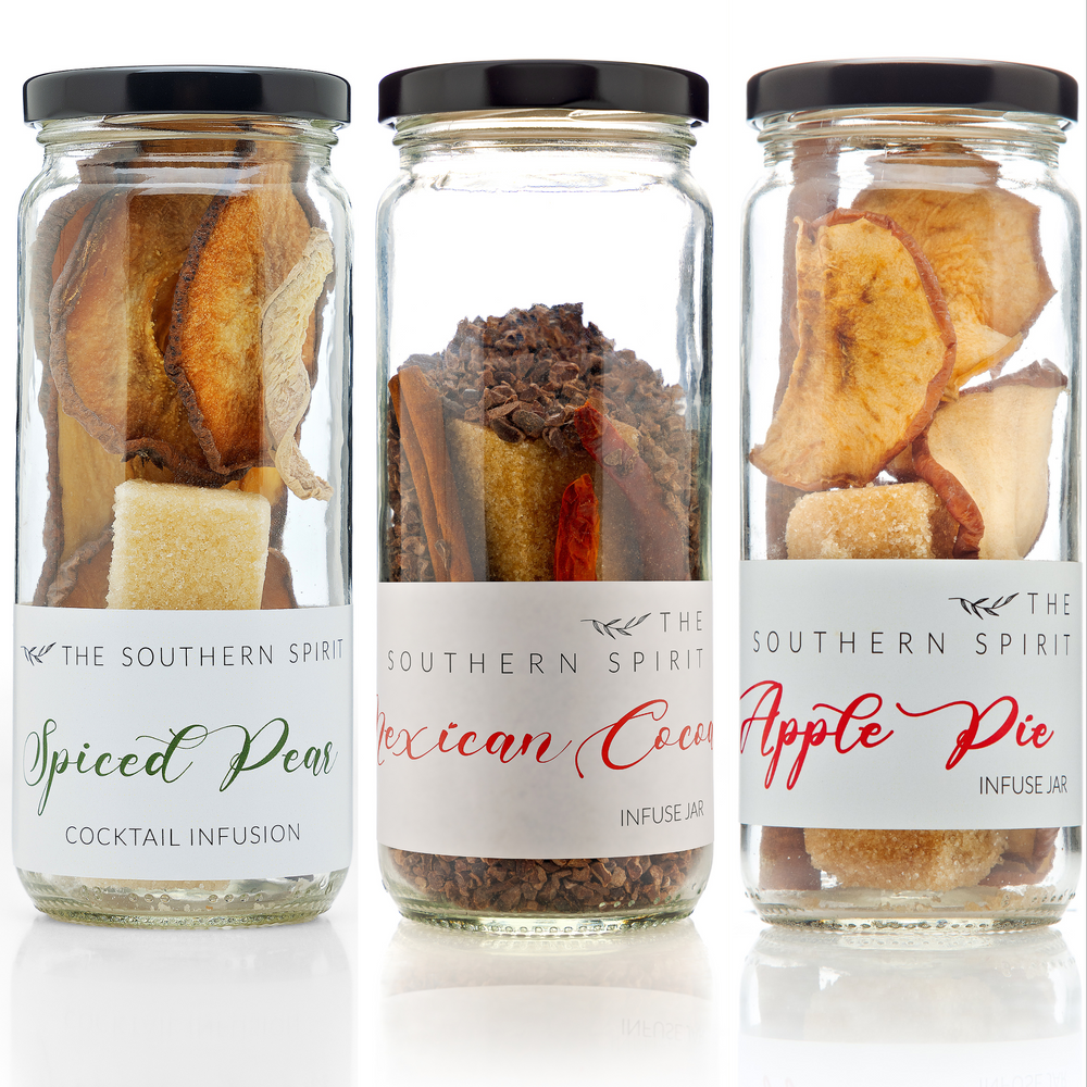 The Fall Cocktail Infusion Bundle Includes Apple Pie, Spiced Pear, Mexican Cocoa