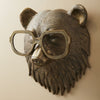 Eric + Eloise:  Beatrice Bear with Glasses Bronzed Aluminum Hanging Wall Mount