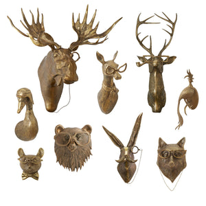 Eric + Eloise Beatrice Bear with Glasses Bronzed Aluminum Hanging Wall Mount