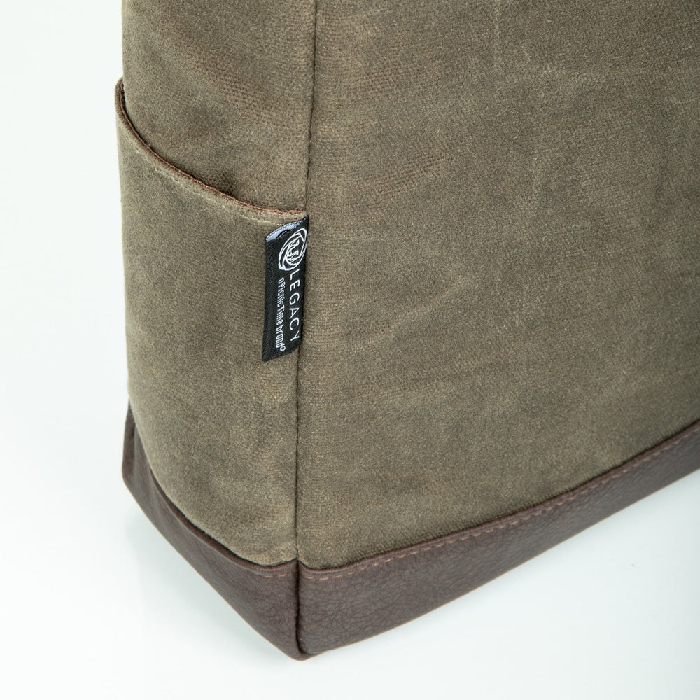 
                      
                        Olive Canvas and Leather Insulated Wine Bottle Bag holds two bottles of wine
                      
                    
