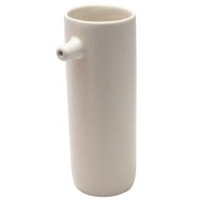 Smooth Cream Ceramic Pitcher Vase with Spout