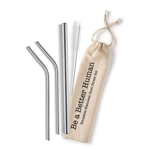 Stainless steel, eco-friendly, reusable straw 