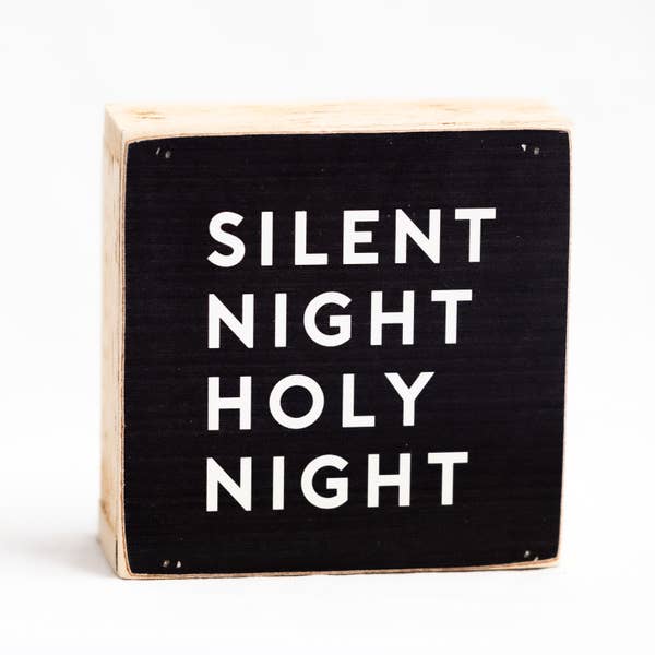 Silent Night Block Art, Christmas Decor, Holiday Decor, Shelf Art, Accessories
