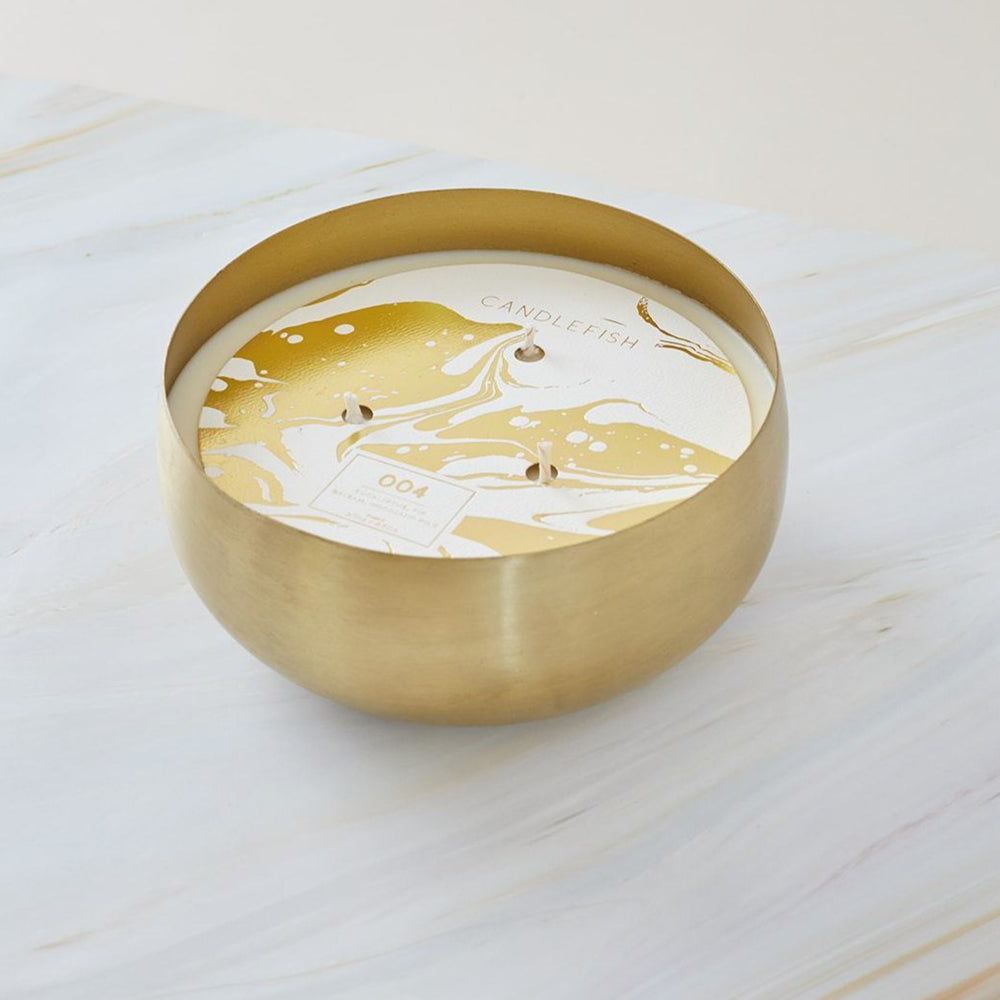 No. 4 Large Gold Bowl Candel 30 ounces - Candlefish