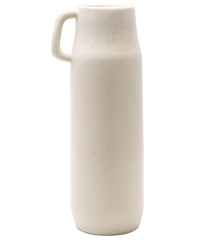 Smooth Cream Ceramic Pitcher Vase with Petite Handle, Pitcher, Vase, Home Decor, Kitchen, Living, Accessories, Accent