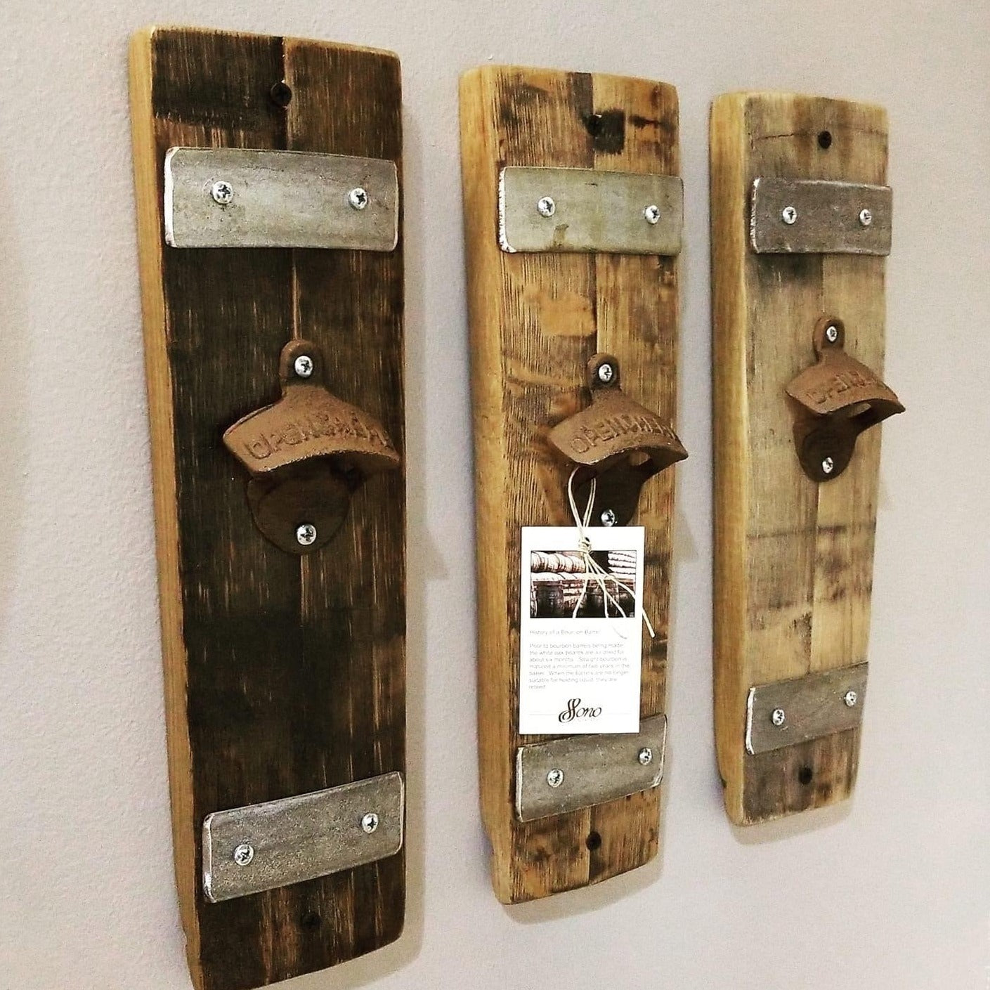 Bourbon Stave Bottle Opener From Wine Barrels