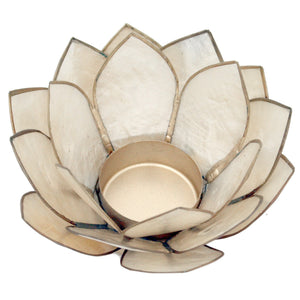 
            
                Load image into Gallery viewer, Natural Capiz Small Lotus Tealight Candle Holder
            
        