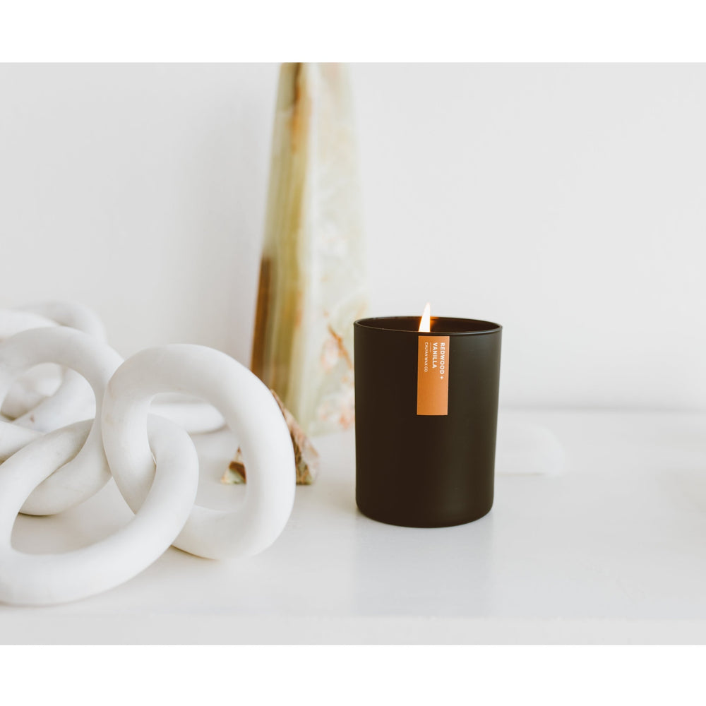 Redwood + Vanilla Matte Black Candle