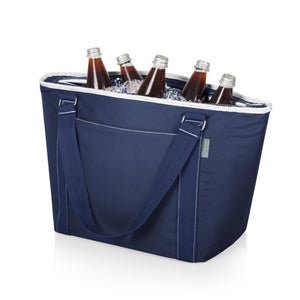 
            
                Load image into Gallery viewer, Topanga, navy or blue insulated cooler bag, tote holds 24 cans with exterior pocket, graduation gift, father&amp;#39;s day, beach bag
            
        