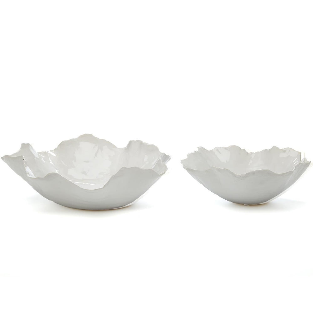 
            
                Load image into Gallery viewer, Set of 2 White Free Form Ceramic Bowls
            
        