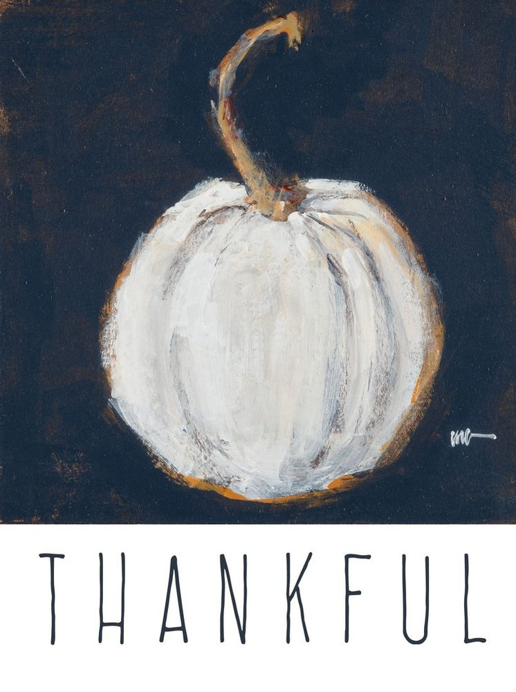 Autumn Flour Sack Towel - Mary Gregory - Thankful - White Pumpkins