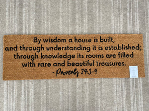 By Wisdom ... Proverbs 24:3-4 XL Doormat