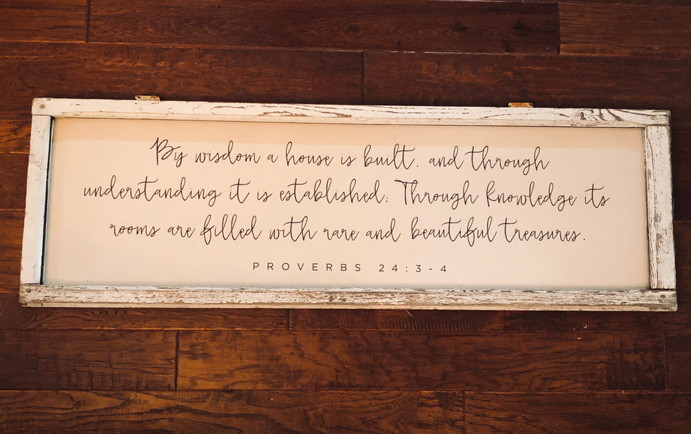 
            
                Load image into Gallery viewer, Holland Window Sign, Handmade, Canvas, Wood, Wisdom, Scripture, Wall Art, Home Decor
            
        