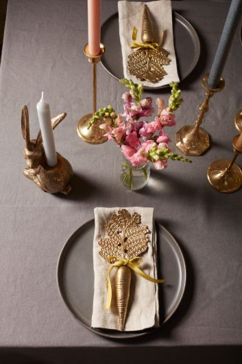 Gilded Carrot Easter Table Decor - Set of Two